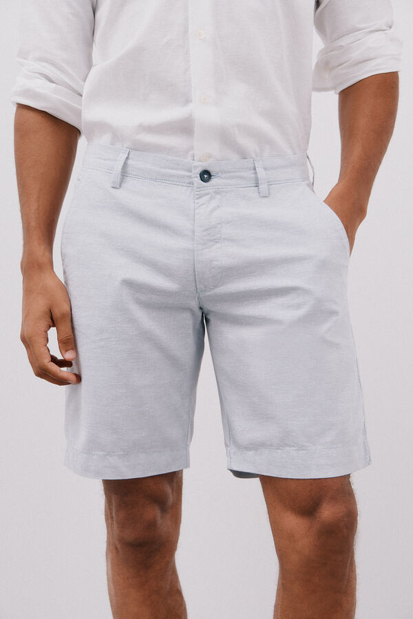 Cortefiel Oxford chinos Bermuda Shorts Blue