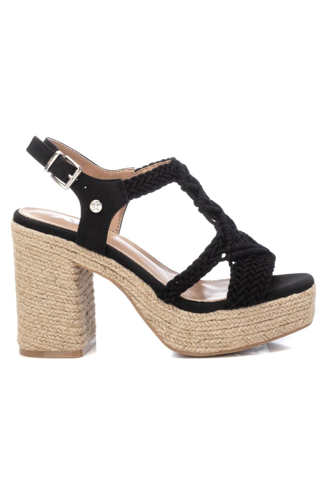 XTI Sand&aacute;lia estilo macram&eacute; em juta