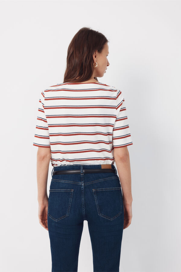 Cortefiel Boat neck t-shirt Ivory