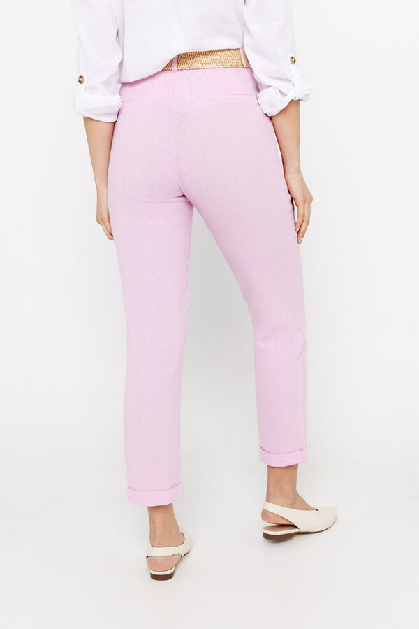 Cortefiel Linen trousers Pink