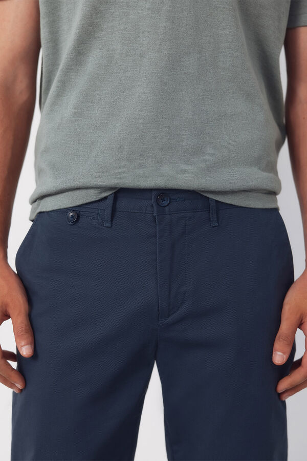 Cortefiel Slim-fit print chinos pants Blue