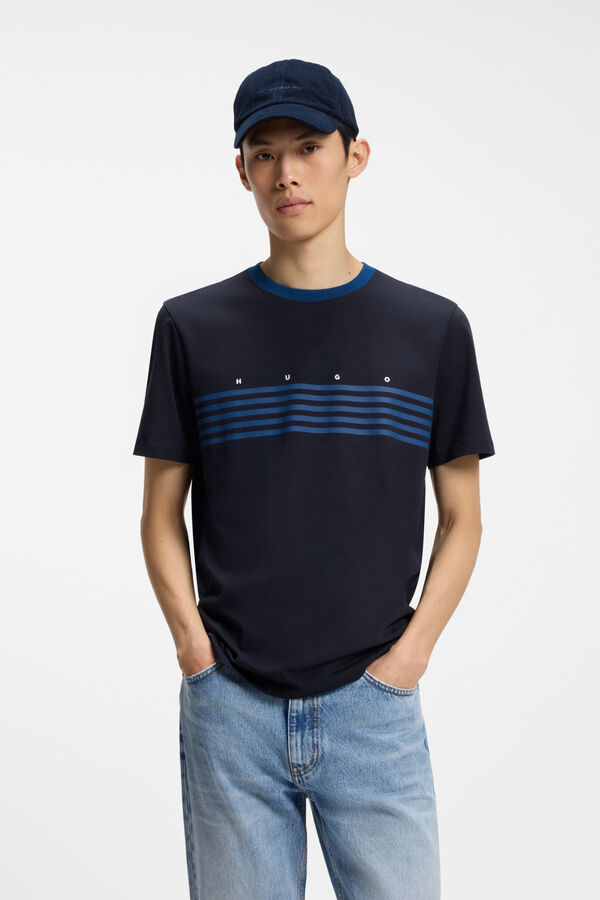 HUGO T-shirt riscas Azul