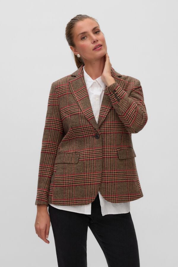 Vero Moda Blazer aos quadrados Castanho