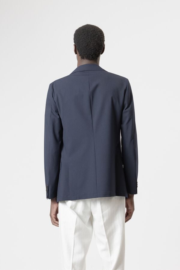 PuroEGO Slim fit structured blazer Navy