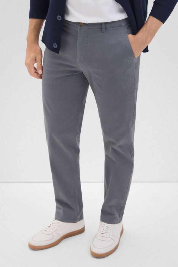 Cortefiel Calças chino regular fit Cinzento