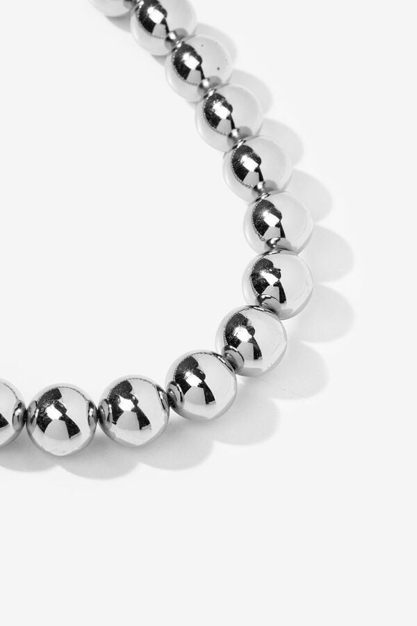 Cortefiel Beaded necklace Grey