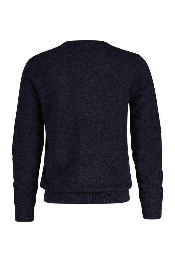 Gant Camisola de lã com gola em V Azul