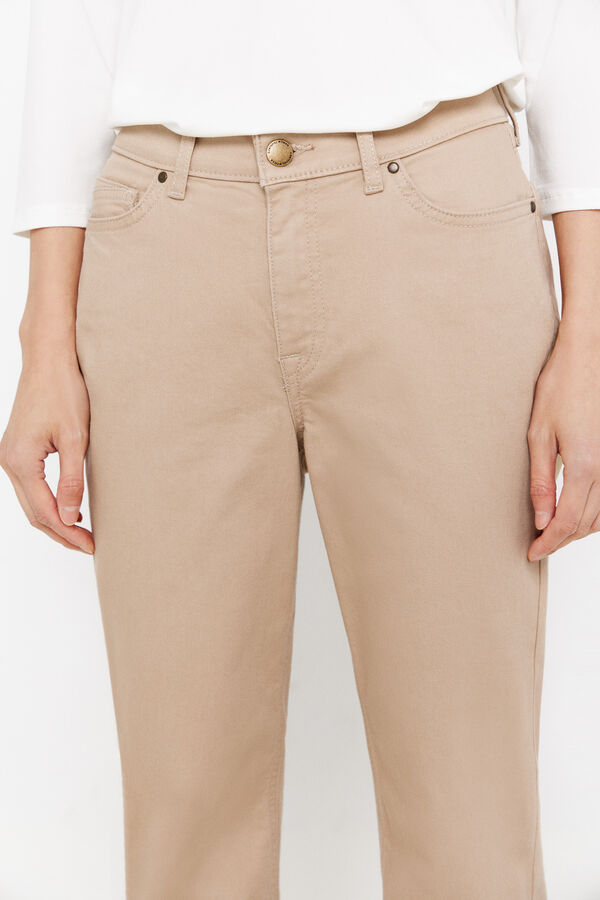 Cortefiel Coloured straight trousers Brown