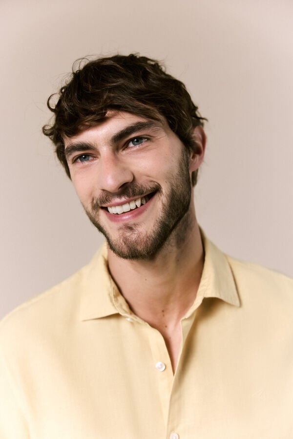 OOTO Cotton linen long sleeve shirt Gold