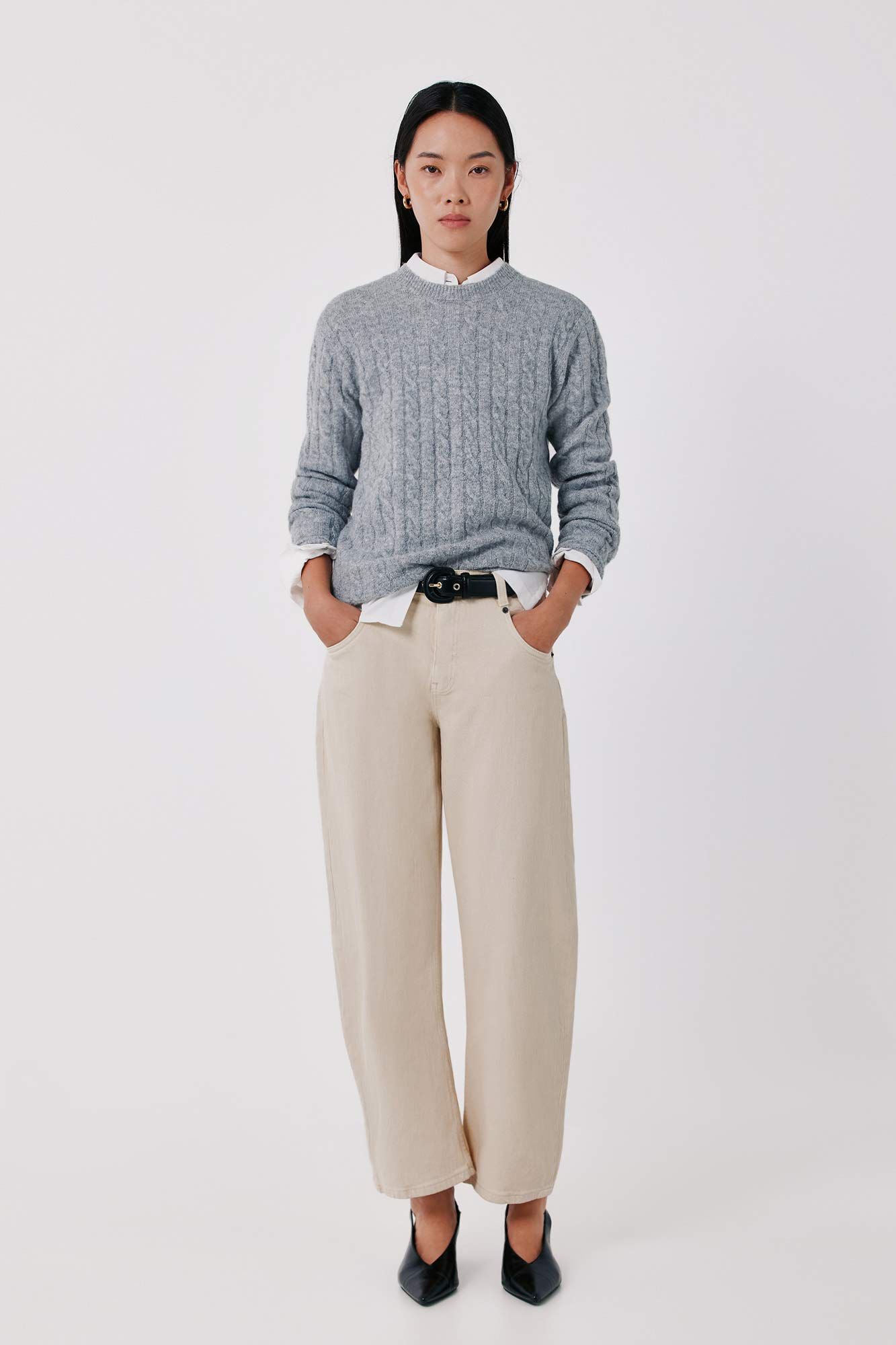 Cortefiel Soft cross<br>- knit jumper