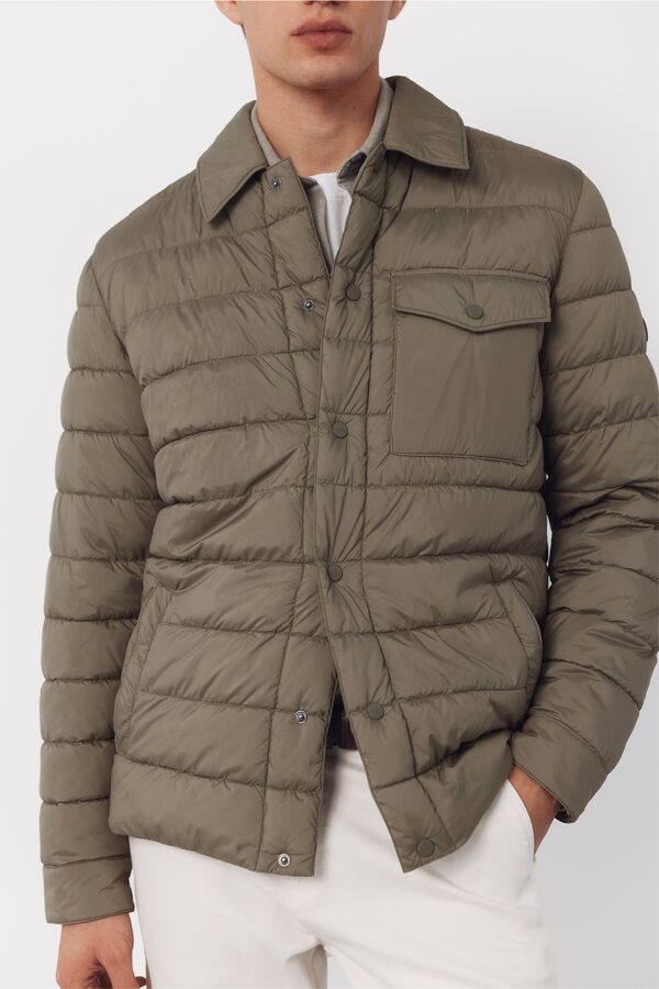 Cortefiel Ultralight quilted overshirt Kaki