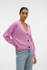 Cortefiel Women's long-sleeved cardigan with buttons Lilac
