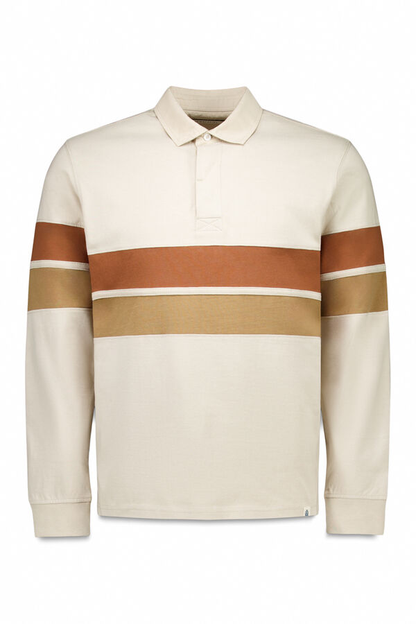 Cortefiel Polo rugby bloques Beige