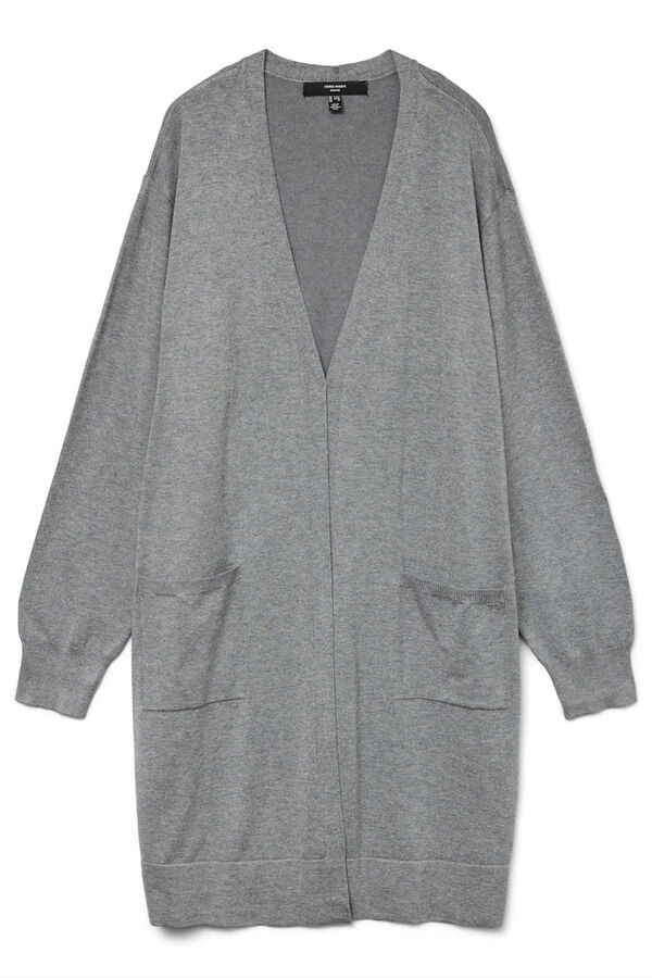 Vero Moda Curve Casaco de malha longo plus size  Cinzento