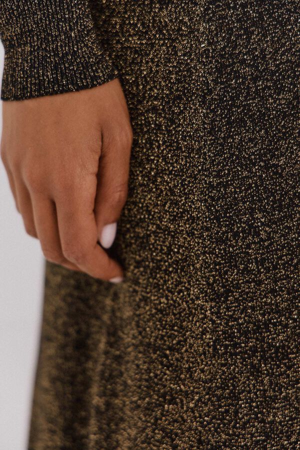 Cortefiel jersey-knit skirt with lurex Black