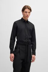 HUGO Long-sleeved shirt Black