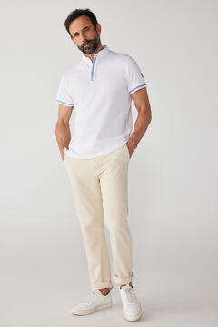 Cortefiel Plain polo shirt White