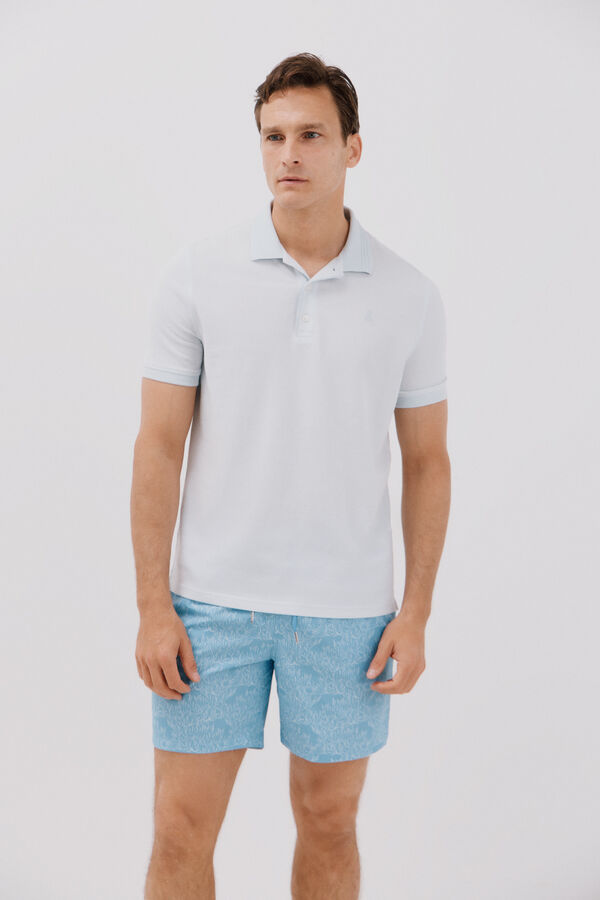 Cortefiel Oxford polo shirt Blue
