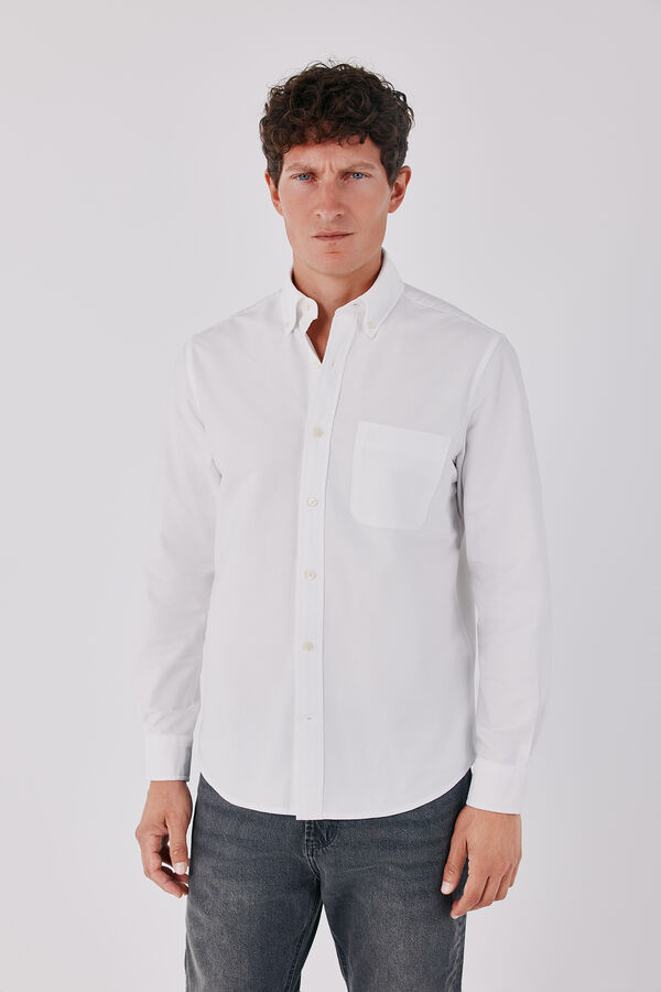 Cortefiel Plain Oxford shirt White