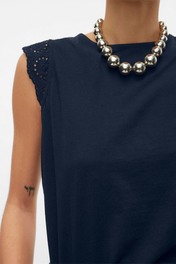 Vero Moda Top de algodão sem mangas  Azul