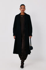 Cortefiel Double-breasted coat with buttons Black