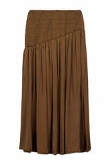 Slowlove Falda midi satinada Marrón oscuro