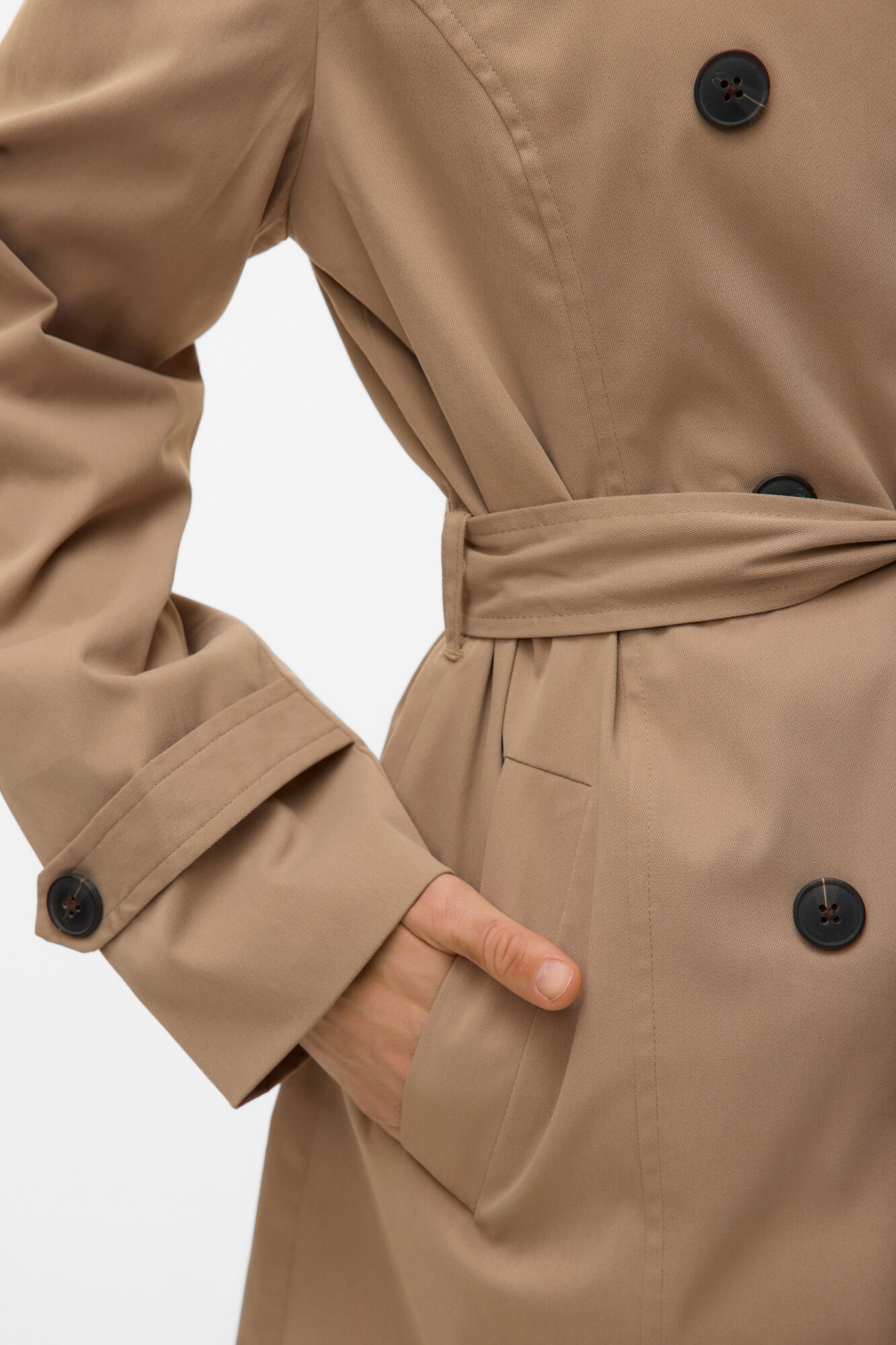 Vero Moda Gabardina cl&aacute;ssica midi