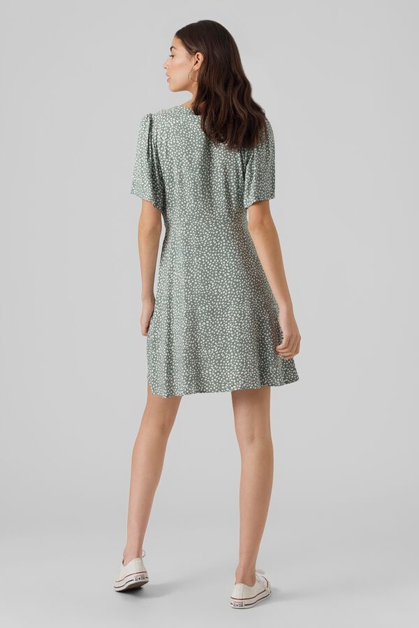 Vero Moda Vestido curto com bot&otilde;es Verde