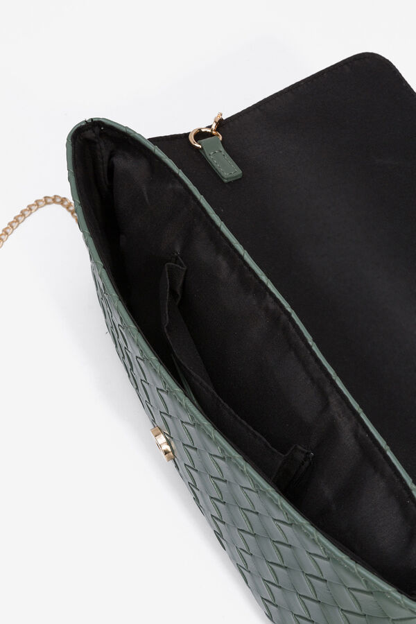 Vilanova Mala clutch texturizada de trama Verde