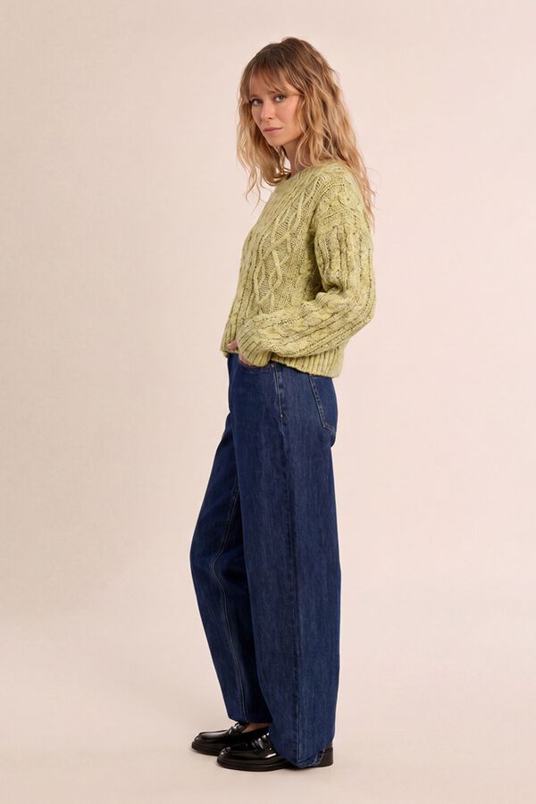 Molly Bracken Camisola em malha tran&ccedil;ada Verde