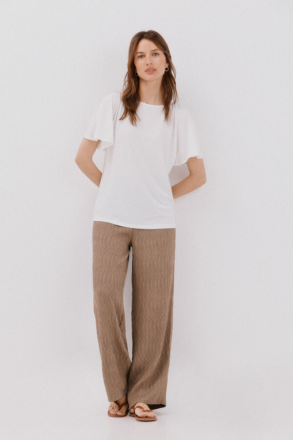 Cortefiel Essential fluid T-shirt Ivory