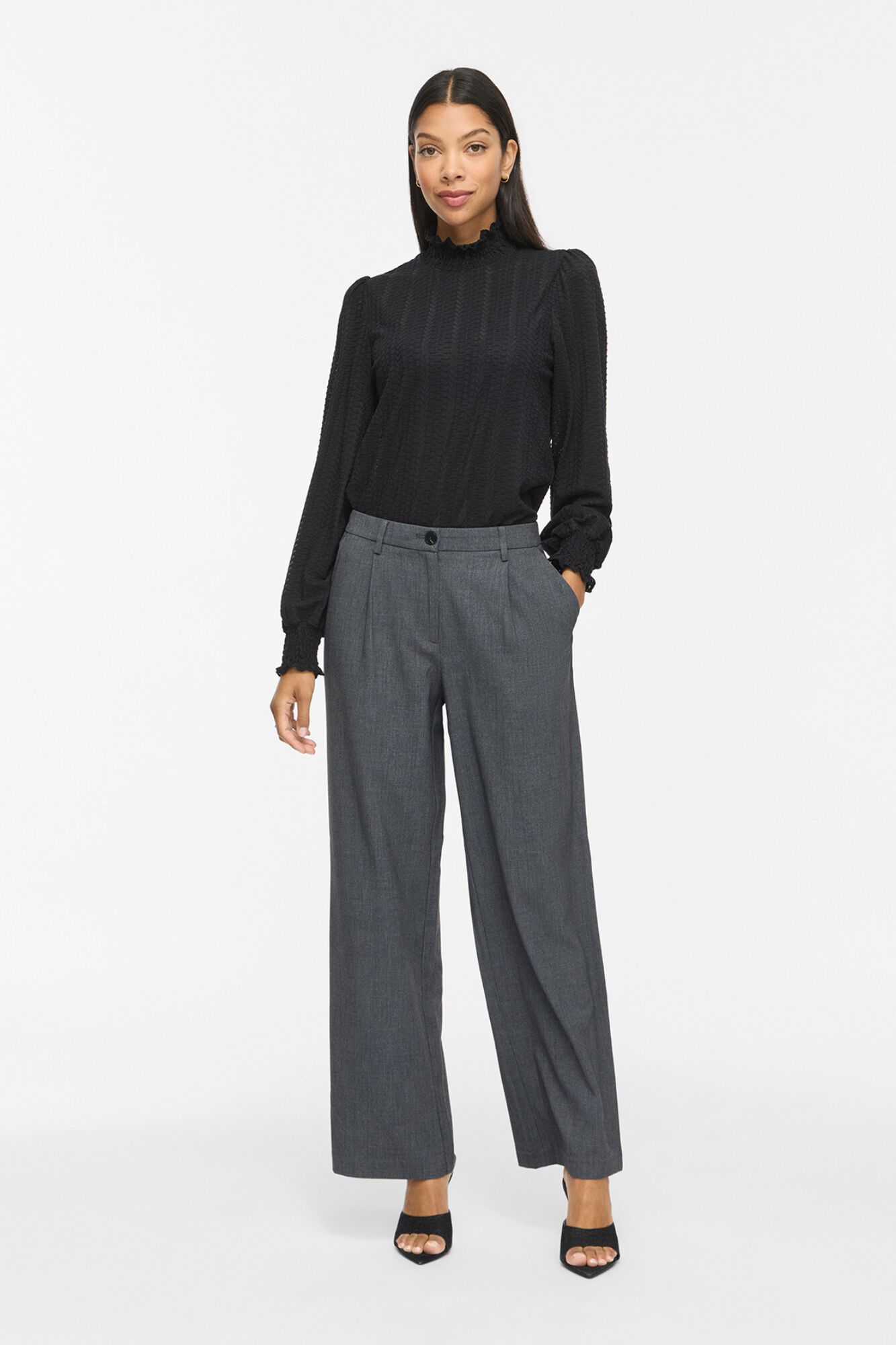 Vila High neck textured blouse