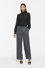 Vila High neck textured blouse Black