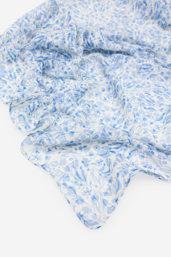 Cortefiel Floral scarf Printed blue