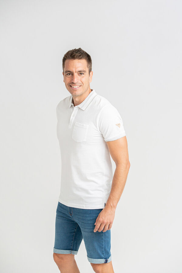 Privata Camisa polo básica piqué 100% algodão Branco