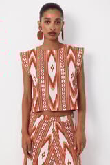 Cortefiel Printed top Printed red