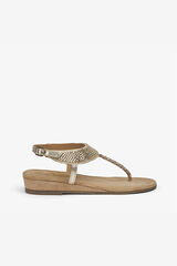 Cuplé Gold leather beaded slave Yellow
