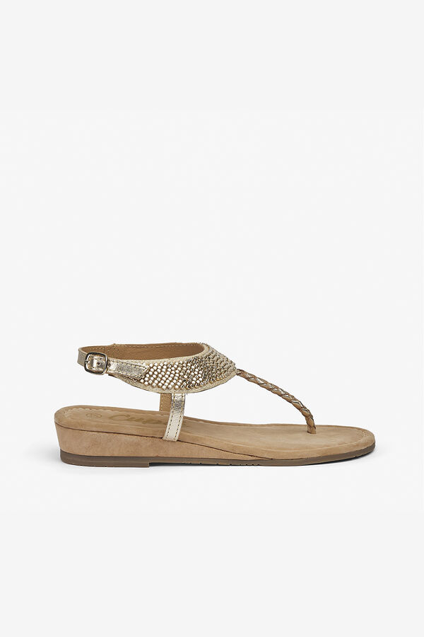 Cuplé Gold leather beaded slave Yellow
