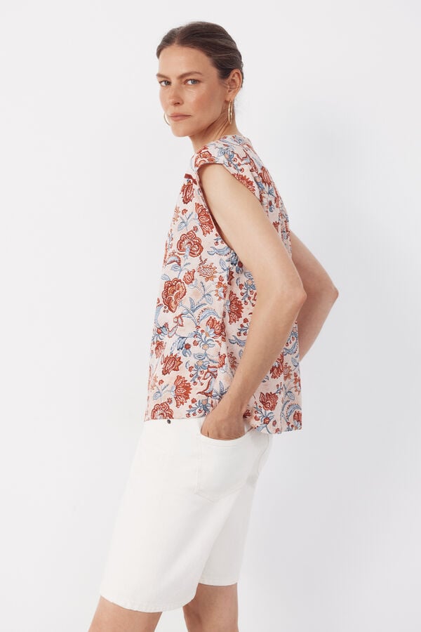 Cortefiel Entredos blouse Printed red