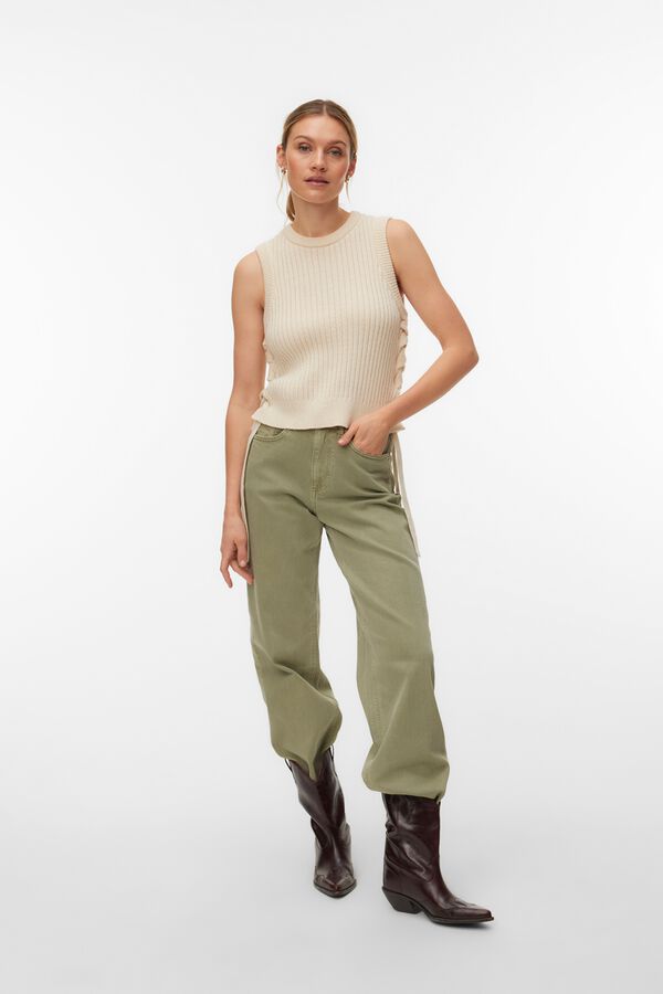 Vero Moda Colete de malha com la&ccedil;o Tostado