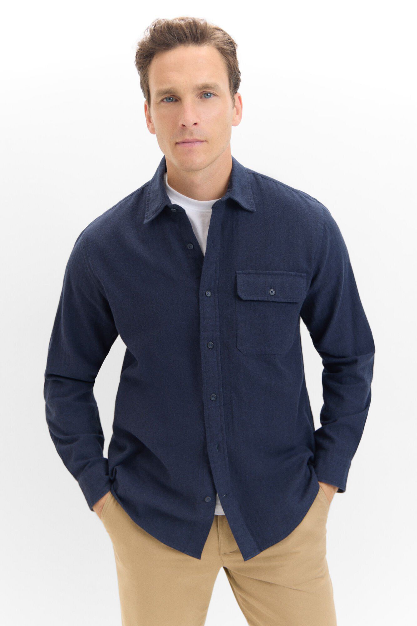 Cortefiel Camisa lisa franela