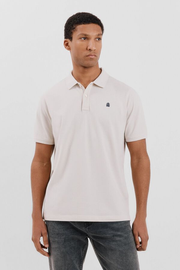 Cortefiel Basic piqué polo shirt Ivory