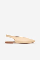 Cortefiel Ballerina open back leather Ivory