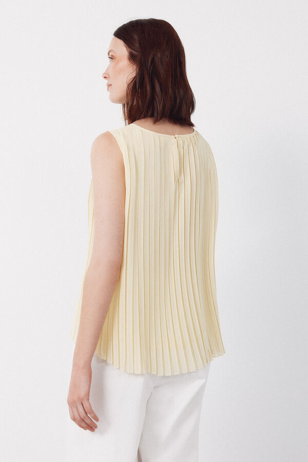 Cortefiel Blusa plissada Amarelo