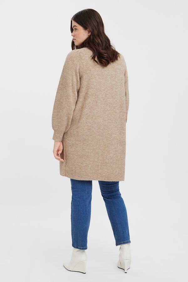 Vero Moda Curve Casaco de malha comprido em malha aberta Castanho