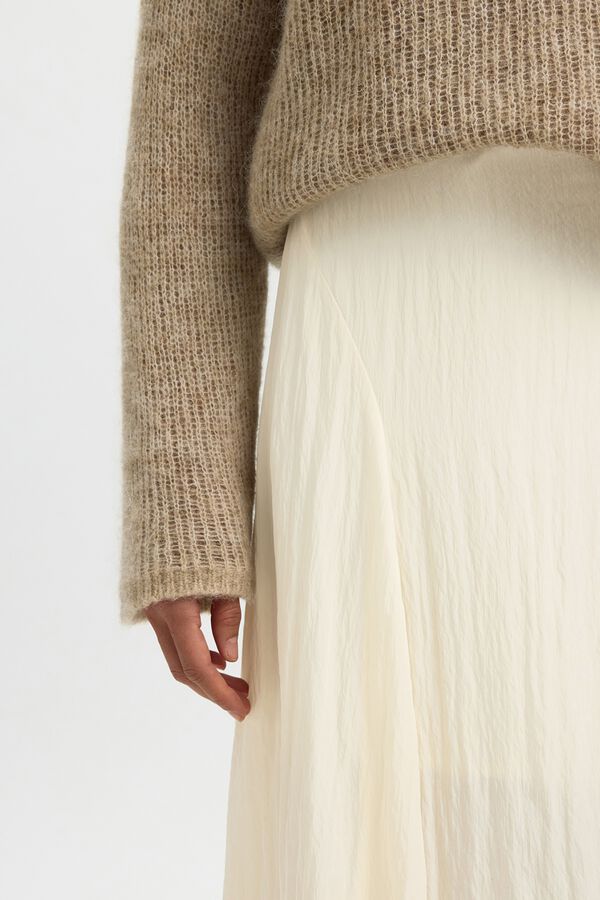 Selected Saia comprida em tecido com estrutura Branco