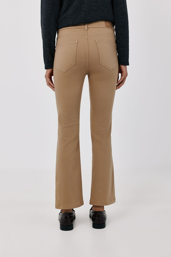 Cortefiel Sensational cropped flare jeans Beige
