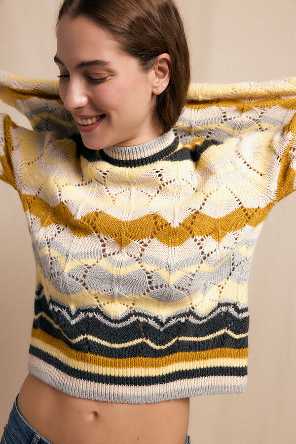 Slowlove Jersey ondas multicolor Amarelo