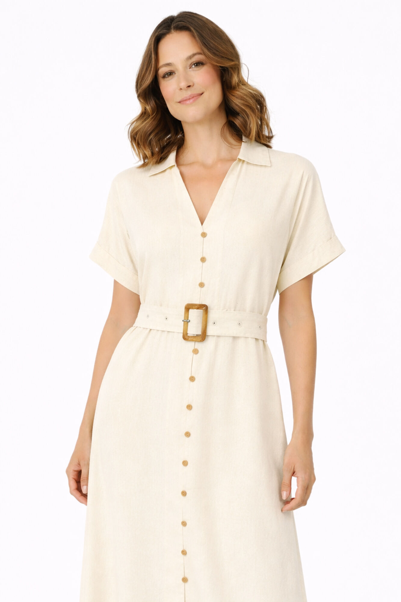 Vila Linen shirt midi dress