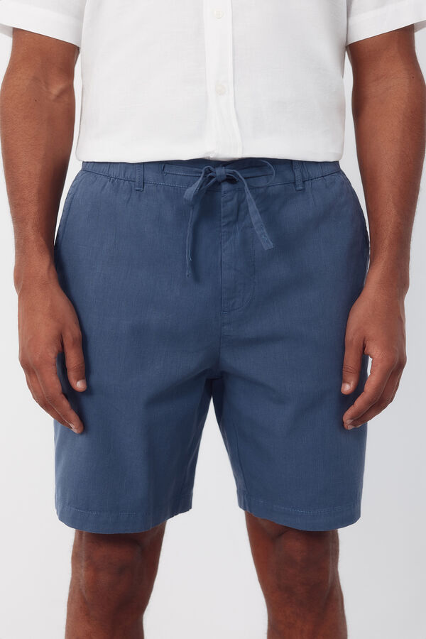 Cortefiel Bermuda shorts with elastic and regular laces Blue